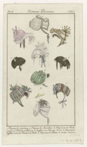 Journal des Dames et des Modes, Parisian Costume, 14 June 1804, Year 12, (561): 1. Sparterio Hats (...)