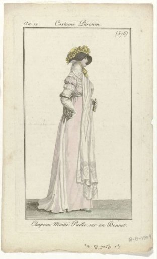 Journal des Dames et des Modes, Parisian Costume, 18 August 1804, Year 12, (576): Half-Palm Hat (...)