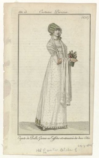 Journal des Dames et des Modes, Parisian Costume, 29 July 1805, Year 13, (656): Straw Cap (...)