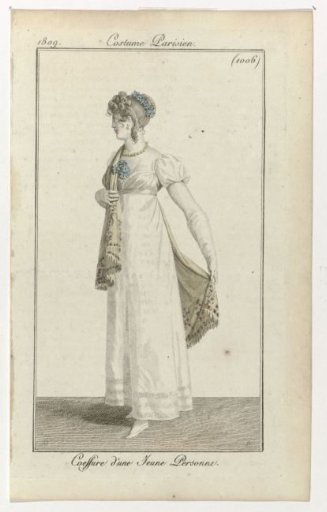 Journal des Dames et des Modes, Parisian Costume, 25 September 1809, (1006): Hairstyle of a Young Person