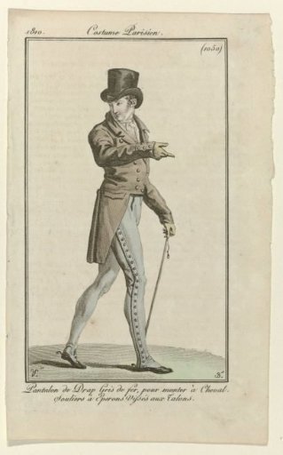 Journal des Dames et des Modes, Parisian Costume, 5 April 1810, (1050): Cloth Trousers (...)
