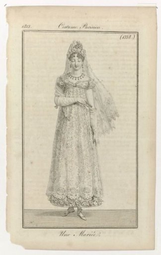 Journal des Dames et des Modes, Parisian Costume, 10 September 1813, (1338): A Bride.