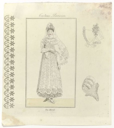 Journal des Dames et des Modes, Parisian Costume, 10 September 1813, (1338): A Bride.