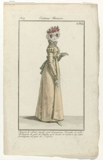 Journal des Dames et des Modes, Parisian Costume, 15 December 1819, (1864): Hat of Velvet (...)
