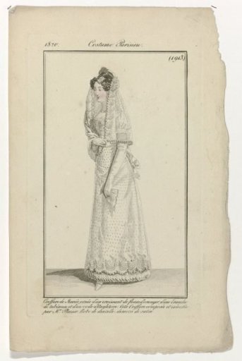 Journal des Dames et des Modes, Parisian Costume, 15 July 1820, (1913): Bridal Hairdress (...)