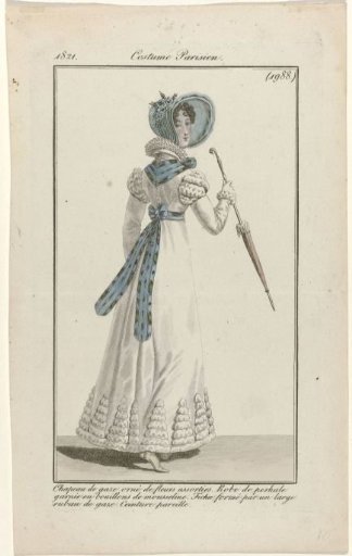 Journal des Dames et des Modes, Parisian Costume, 5 June 1821, (1988): Gauze Hat (...)