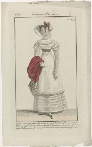 Journal des Dames et des Modes, Parisian Costume, 25 August 1821, (2007): Gauze Hat (...)