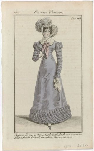 Journal des Dames et des Modes, Parisian Costume, 20 October 1821, (2020): Gros de Naples Hat (...)