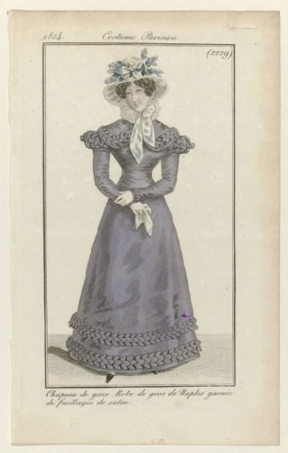 Journal des Dames et des Modes, Parisian Costume, 15 April 1824, (2229): Gauze Hat (...)