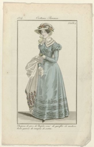 Journal des Dames et des Modes, Parisian Costume, 20 April 1824, (2230): Naples Silk Hat (...)
