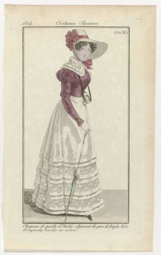 Journal des Dames et des Modes, Parisian Costume, 15 May 1824, (2236): Italian Straw Hat (...)