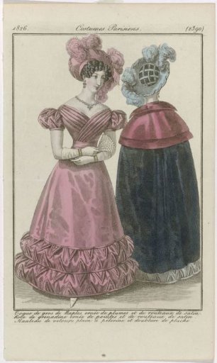 Journal des Dames et des Modes, Parisian Costumes, 10 March 1826, (2390): Naples Silk Toque (...)