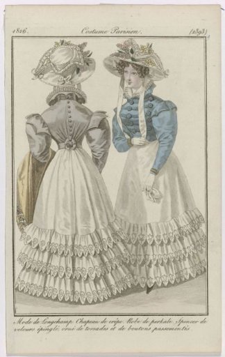 Journal des Dames et des Modes, Parisian Costume, 20 March 1826, (2393): Longchamp Style (...)