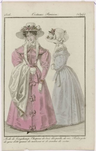 Journal des Dames et des Modes, Parisian Costume, 25 March 1826, (2394): Longchamp Style (...)