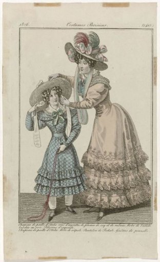 Journal des Dames et des Modes, Parisian Costumes, 15 June 1826, (2415): Italian Straw Hat (...)