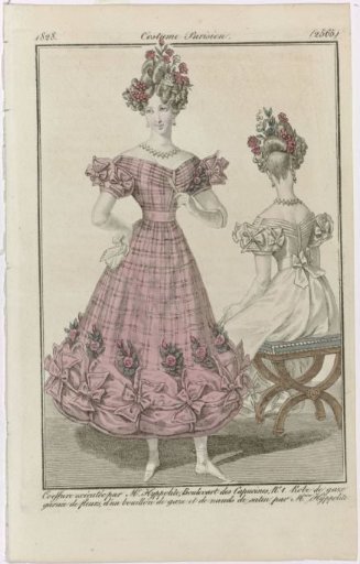 Journal des Dames et des Modes, Parisian Costume, 10 January 1828, (2565): Hairstyle executed by Mr. Hyppolit (...)