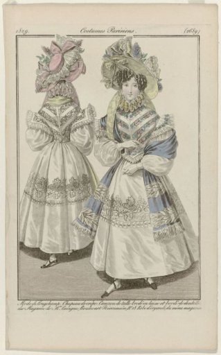 Journal des Dames et des Modes, Parisian Costumes, 25 April 1829, (2689): Longchamp Style (...)