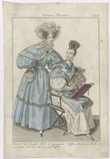 Journal des Dames et des Modes, Parisian Costumes, 15 July 1831, (2903): Blonde Bonnet (...)