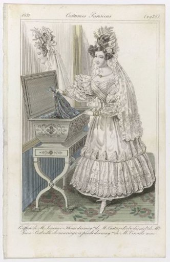 Journal des Dames et des Modes, Parisian Costumes, 25 November 1831, (2938): Hairstyle by Mr. Jouenn (...)