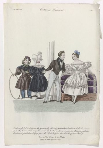 Journal des Dames et des Modes, Parisian Costumes, October 20, 1834, (3233): Ball Costumes (...)