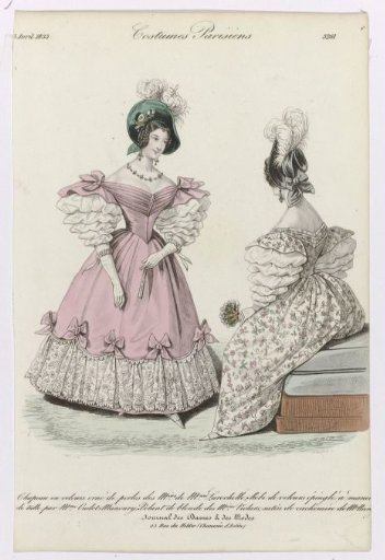 Journal des Dames et des Modes, Parisian Costumes, 5 April 1835, (3261): Velvet Hat (...)