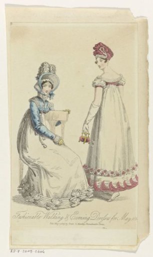 Fashionable Walking & Evening Dresses for May 1819