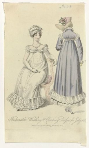 Fashionable Walking & Evening Dresses for July 1819
