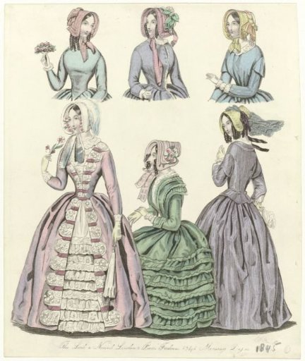 The World of Fashion, Feb. 1845: The Last & Newest (...) Morning Dresses