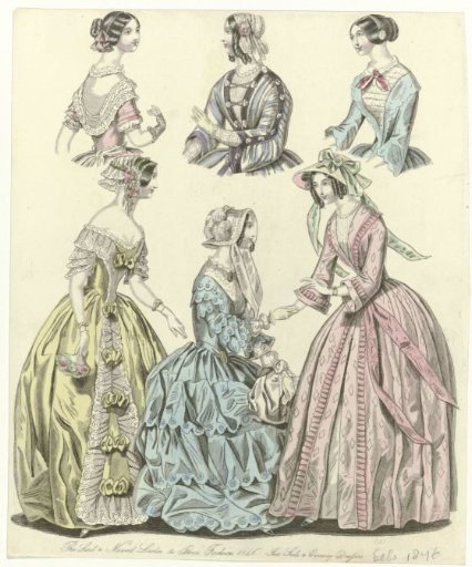 The World of Fashion, 1846: The Last & Newest (...) Sea Side & Evening Dresses