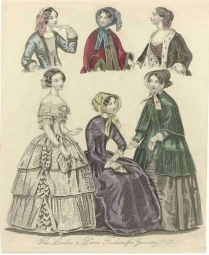 The World of Fashion, January 1850: The London & Paris Fashions (...)
