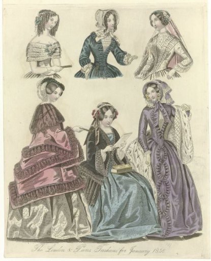 The World of Fashion, January 1850: The London & Paris Fashions (...)