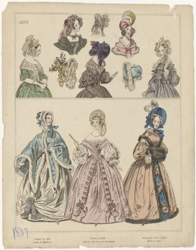 Townsend's Monthly Selection of Parisian Costumes, 1837, No. 684 : Casaque en satin (...)