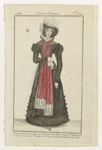 Journal des Dames et des Modes, Costume Parisien, copy, 1822, No. 104: Full Velvet Hat (...)