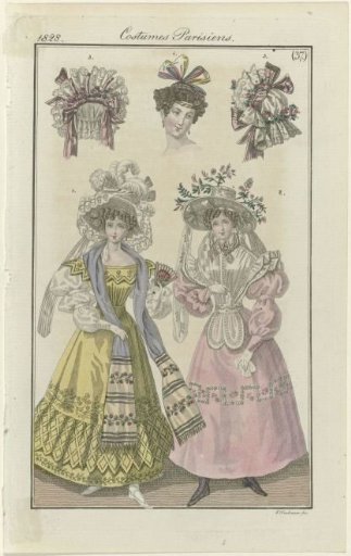 Journal des Dames et des Modes, Frankfurt Edition 1828, Parisian Costumes, (37)