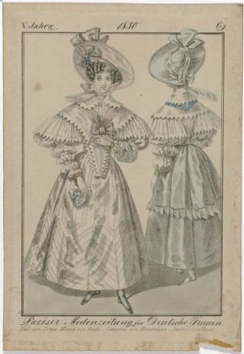 Pariser Modenzeitung für Deutsche Frauen, 1830 V Year (69): Crepe Hat (...)