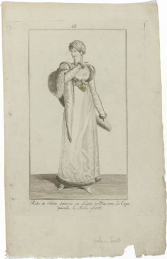 Elegantia, or Journal of Fashion, Luxury and Taste for Ladies, January 1809, No. 68: Robe de Satin (...)