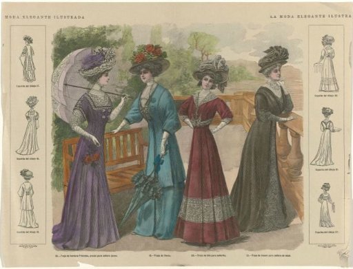 The Illustrated Elegant Fashion, 1908: Back of drawing 17 (...)