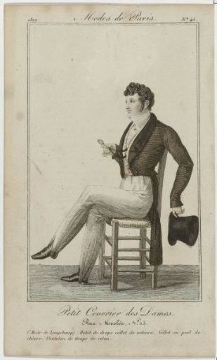 Petit Courrier des Dames, 1822, No. 45: Wool Suit with Collar (...)