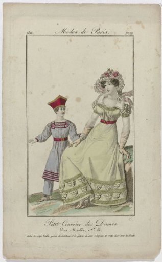 Petit Courrier des Dames, 1822, No. 58: Elodi Crepe Dress (...)