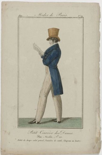 Petit Courrier des Dames, 1822, No. 59: Matching Wool Suit with Collar (...)
