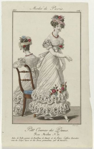 Petit Courrier des Dames, 1823, No. 174: Dress of Tulle (...)
