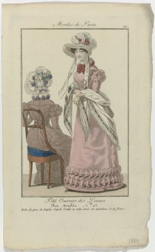 Petit Courrier des Dames, 1824, No. 211: Dress of Gros de Naples (...)