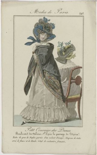 Petit Courrier des Dames, 1825, No. 348: Dress of Gros de Naples (...)