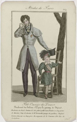 Petit Courrier des Dames, 1825, No. 354: Buttoned Wool Overcoat (...)