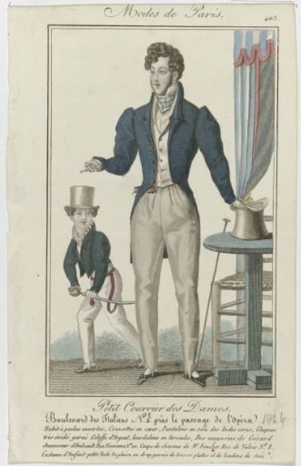 Petit Courrier des Dames, 1826, No. 403: Suit with Open Pockets (...)