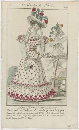 Petit Courrier des Dames, 1827, No. 481: Rice Straw Hat (...)