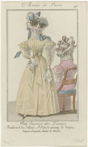 Petit Courrier des Dames, 1827, No. 493: Organdy Peignoir (...)