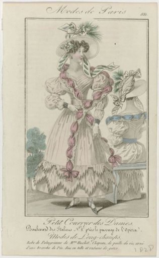 Petit Courrier des Dames, 1828, No. 551: Patmyrienne Dress (...)
