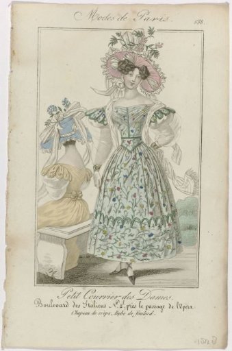 Petit Courrier des Dames, 1828, No. 588: Crepe Hat (...)