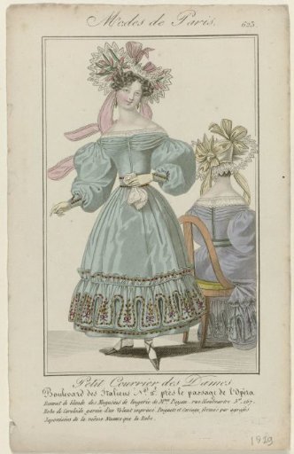Petit Courrier des Dames, 1829, No. 623: Blonde Bonnet (...)